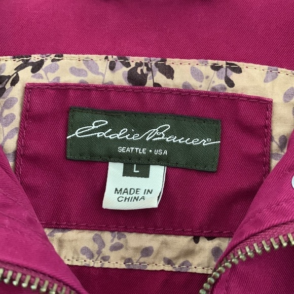 Eddie Bauer Women’s Long Sleeve Pink/Red Short Jacket w/pockets. Size L - Picture 6 of 13